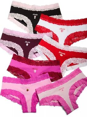New Victoria's Secret V-Day Days of the Week Pack Lace Cheeky Multi Color Size S